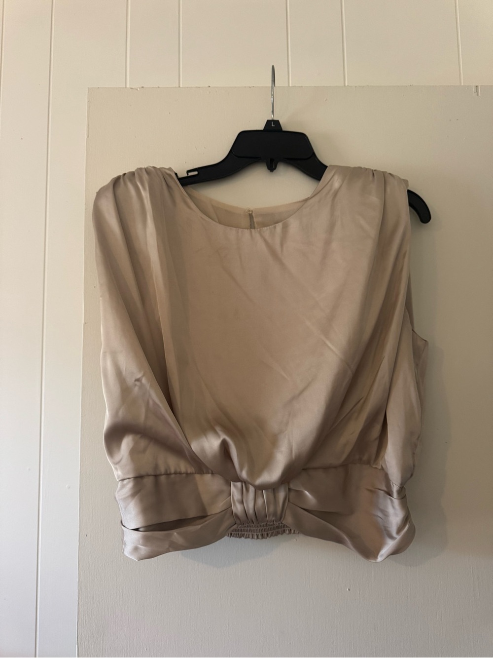 DO+BE Champagne Satin like Blouse Top